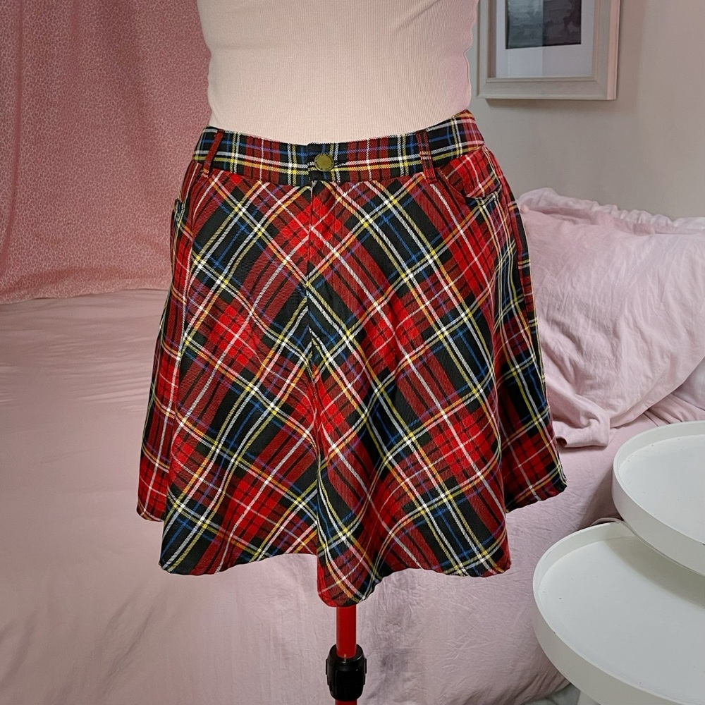 Marilyn Monroe Red Plaid Skater Skirt